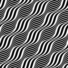 Vector seamless texture. Modern geometric background with wavy lines.