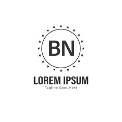 BN Letter Logo Design. Creative Modern BN Letters Icon Illustration