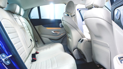 Car interior - rear seats - obrazy, fototapety, plakaty