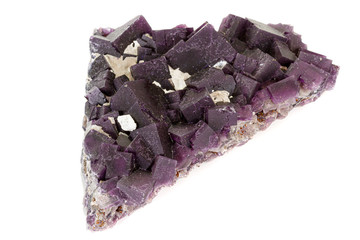 Macro stone mineral Fluorite on a white background