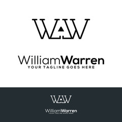 Letter W - Negative Space Logo Design