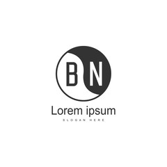 Obraz premium BN Letter Logo Design. Creative Modern BN Letters Icon Illustration