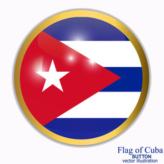 Bright button with flag of Cuba . Happy Cuba day button. Bright button with flag.
