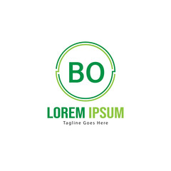 BO Letter Logo Design. Creative Modern BO Letters Icon Illustration