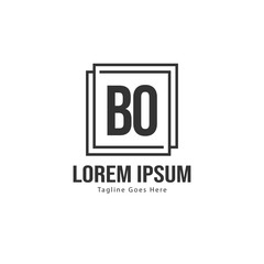 Fototapeta premium BO Letter Logo Design. Creative Modern BO Letters Icon Illustration
