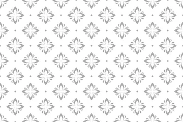 Foto op Plexiglas Flower geometric pattern. Seamless vector background. White and grey ornament. Ornament for fabric, wallpaper, packaging. Decorative print. © ELENA