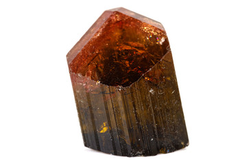 Macro tourmaline mineral stone on white background