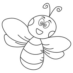 Happy bee in cartoon style.
