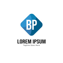 BP Letter Logo Design. Creative Modern BP Letters Icon Illustration