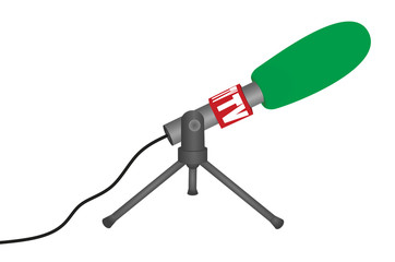 TV news microphone. vector illustration