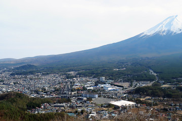 Top view of Fuji Mountain, Kawaguchigo, Japan Stock Photo