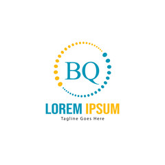 Obraz premium BQ Letter Logo Design. Creative Modern BQ Letters Icon Illustration