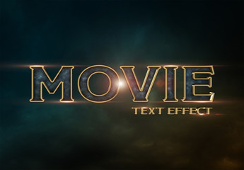 Gold-Rimmed Movie Style Text Effect