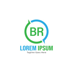 BR Letter Logo Design. Creative Modern BR Letters Icon Illustration