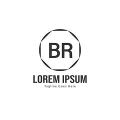 BR Letter Logo Design. Creative Modern BR Letters Icon Illustration