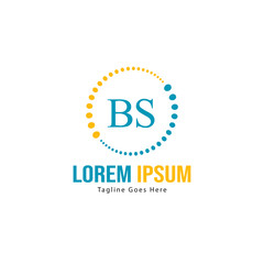 Obraz premium BS Letter Logo Design. Creative Modern BS Letters Icon Illustration