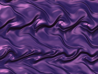 purple background looking like crumpled silk fabric. 3D rendering. 3D illustration.