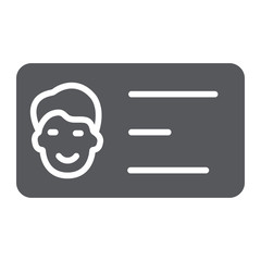 Business card glyph icon, contact and identity, id card sign, vector graphics, a solid pattern on a white background.