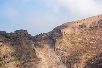 Crater of the volcano Vesuvius. Campania Region, Italy.