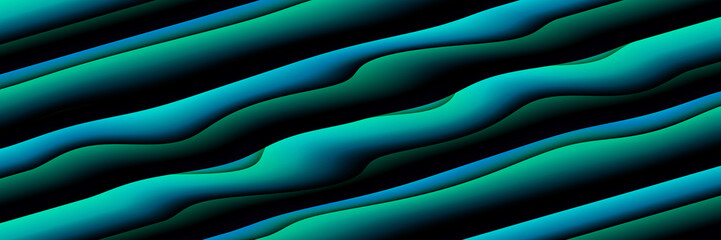Digital Art, panoramic abstract three-dimensional objects with soft lighting, Germany