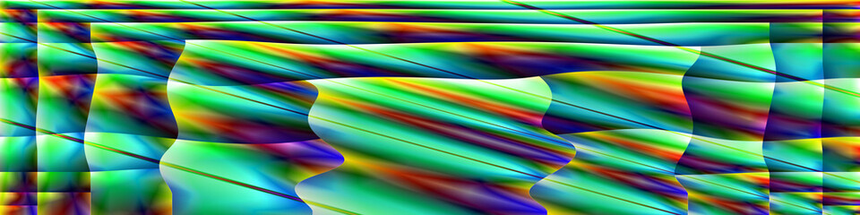 Digital Art, panoramic abstract three-dimensional objects with soft lighting, Germany