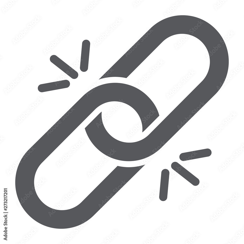 Poster link glyph icon, hyperlink and attach, chain sign, vector graphics, a solid pattern on a white backg