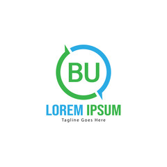 BU Letter Logo Design. Creative Modern BU Letters Icon Illustration