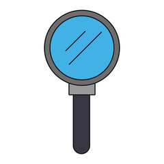 Magnifying glass symbol isolated cartoon