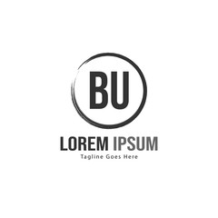 Fototapeta premium BU Letter Logo Design. Creative Modern BU Letters Icon Illustration