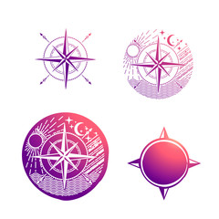 Compass logo design set