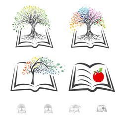 Book and Tree Education theme set