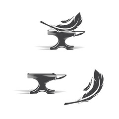Feather and anvil set
