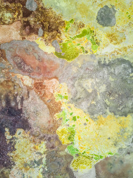 Abstract aerial view of Salt and sulfur formations at Dallol, Ethiopia.