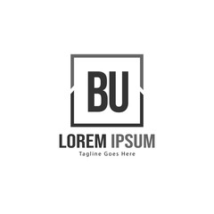Obraz premium BU Letter Logo Design. Creative Modern BU Letters Icon Illustration
