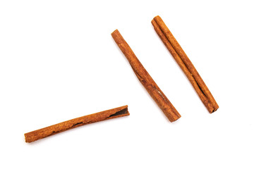 cinnamon sticks on a white background, candiedness, isolate for designers