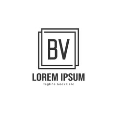 Fototapeta premium BV Letter Logo Design. Creative Modern BV Letters Icon Illustration
