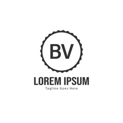 Obraz premium BV Letter Logo Design. Creative Modern BV Letters Icon Illustration