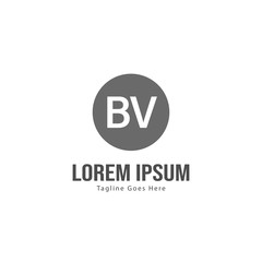 Fototapeta na wymiar BV Letter Logo Design. Creative Modern BV Letters Icon Illustration