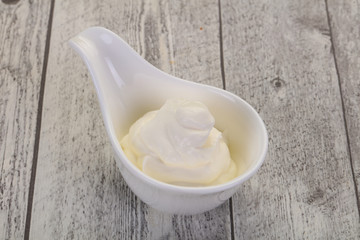 Sour cream in the bowl