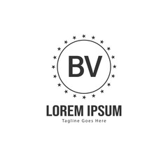 BV Letter Logo Design. Creative Modern BV Letters Icon Illustration