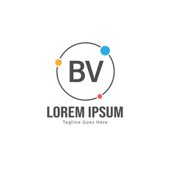 BV Letter Logo Design. Creative Modern BV Letters Icon Illustration