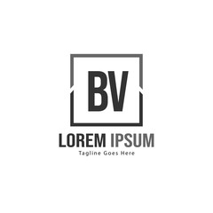 Fototapeta premium BV Letter Logo Design. Creative Modern BV Letters Icon Illustration