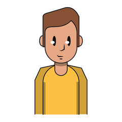 Young man smiling profile cartoon