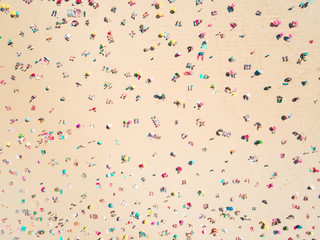 Aerial view of people on beach