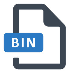 Bin file format vector icon