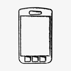 Vector smartphone and cellphone concept doodle line style vector icon