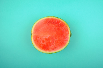 a watermelon with strong complimentary colors
