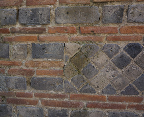 old red brick wall background