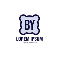 Obraz premium BY Letter Logo Design. Creative Modern BY Letters Icon Illustration