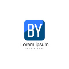 BY Letter Logo Design. Creative Modern BY Letters Icon Illustration
